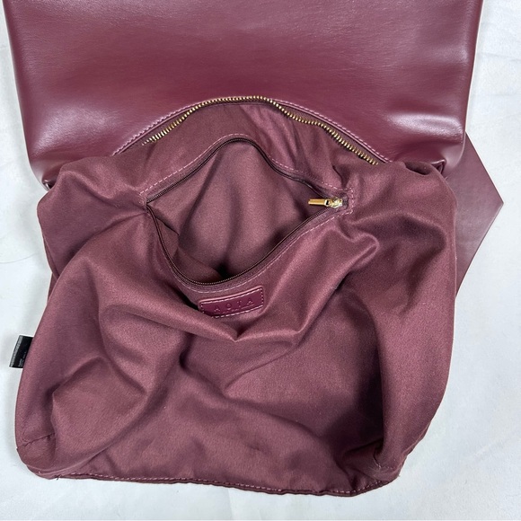 AOTA Anthropologie Wine Bow Shoulder Bag Slouchy Hobo Coquette Vegan Recycled - Picture 7 of 16